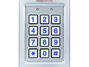 Description This advanced anti-vandal 500 user standalone controller features metal keys for PIN code user credentials. AC-Q41HB/SB has a rugged metal body ideal for installation in high traffic environments. This model comes with removable terminal blocks, allowing quick installation, and utilises advanced programming options. Features: Blue LED-backlit Keypad 500-user PIN capacity controller 2x Form C, 2A Relay outputs 2 Inputs 2-Tricolour Programing LEDs Rated IP54 Optical Case and Back tamper 3 user levels and 3 security levels 12-24V DC or 16-24V AC Downloads: